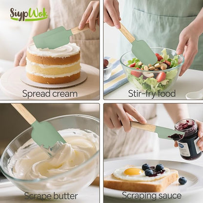 Silicone Spatula Set, Food Grade Rubber Spatula-4 Piece Nonstick Rubber Spatulas - Image 2
