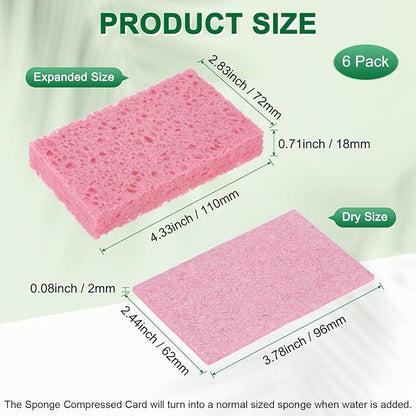 6-Pack Kitchen Sponges, Condense Eco Cellulose Non-Scratch Scrub Heavy Sponge - Image 3