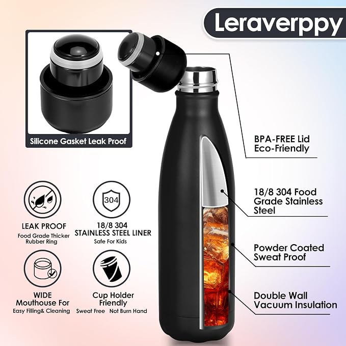 25oz Cola-Bottle Shaped Stainless Steel Leak-proof Water Bottle, Double Wall - Image 4