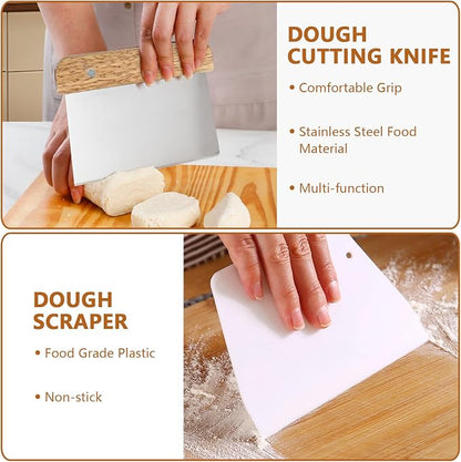Bread Making Tools Set of 7, Including Silicone Pastry Mat, Round Baking Mat - Image 3