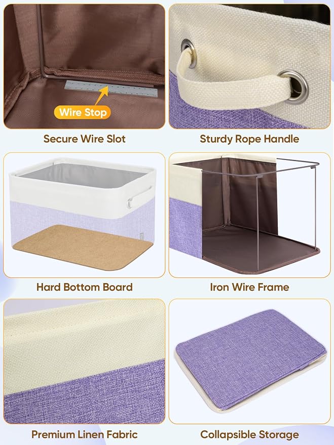 BALEINE 3 Pack Fabric Closet Storage Bins - Image 6