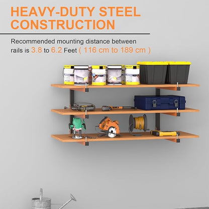 2 Pack Lumber Storage Rack, Wall Mount Wood Storage Racks, Heavy Duty 3-Level - Image 3