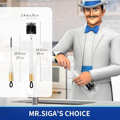 MR.SIGA Water Bottle Brush and Straw Cleaner Brush, Long Handle Bottle Cleaner - Image 2