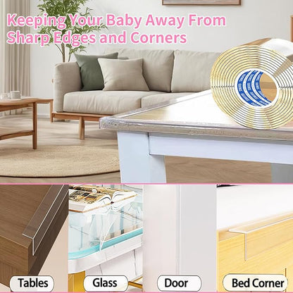 Clear Soft Corner Protectors for Furniture Strip, 1.8in x13FT, Sharp Edge & - Image 6