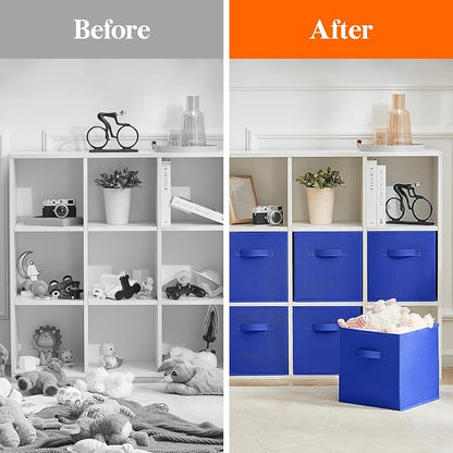 Lifewit Collapsible Fabric Storage Cubes Bins Set 11 Inch, Foldable Cubby - Image 6