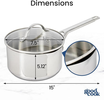 GoodCook Stainless Steel Sauce Pan - Image 5