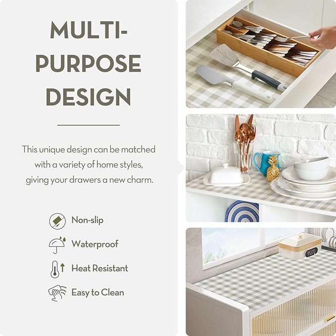 Drawer Shelf Liner, Non-Slip Kitchen Cabinet Liners Non-Adhesive Thick Strong - Image 5