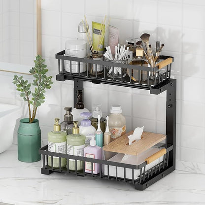 2-Tier Slide Out Under Sink Organizer – 2-Tier Pull-Out Storage Rack, Bathroom - Image 6