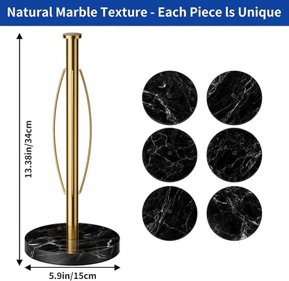 YIGII Heavy Marble Base Paper Towel Holder Countertop - Image 7