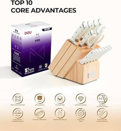 OOU 2026 Master Line 15-Piece German High Carbon Steel Knife Set - Image 3