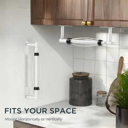 FORIOUS Paper Towel Holder Under Cabinet, One Hand Operable - Image 2