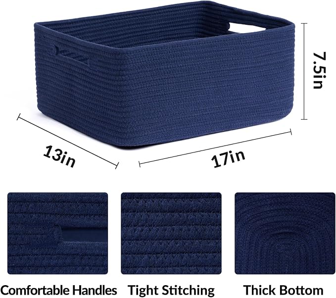 Large Storage Baskets for Shelves, Closet Organizers Bins for Clothes Blanket - Image 2