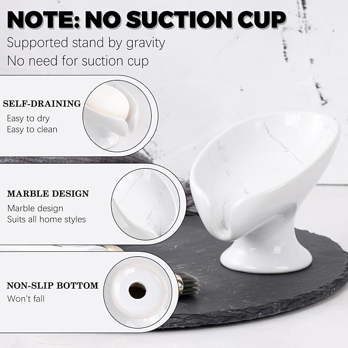Soap Dish, Self Draining Bar Soap Holder - Image 2