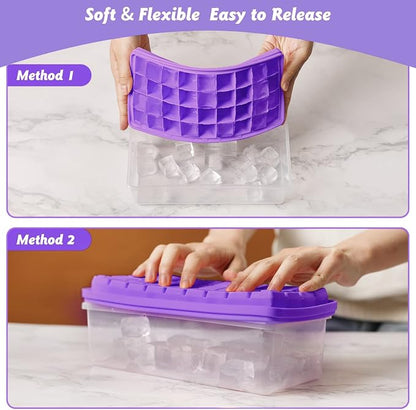 Silicone Ice Cube Tray with Leak-Proof Lid & Storage Bin - Image 3