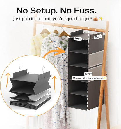 Deep Hanging Closet Organizers and Storage, Closet Hanging Storage Shelves - Image 5
