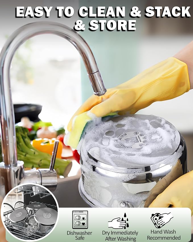 Cook N Home 3-Quart Stainless Steel Pot, Small Stock Pot - Image 5