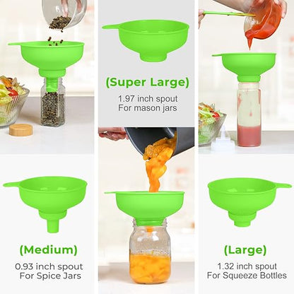 Wide Mouth Kitchen Funnel, Food Grade Plastic Cooking Canning Funnel - Image 2