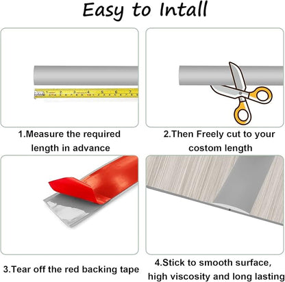 Floor/Door Flat Transition Strip & Self Adhesive Floor Vinyl Floor Edge Trim - Image 2