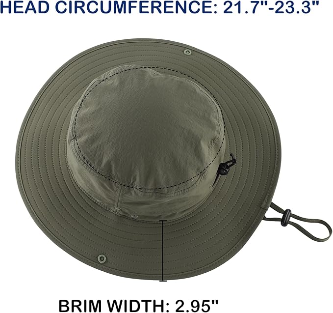 Connectyle Sun Hat for Men Women Outdoor UV Protection Safari Hat for Fishing Hiking Gardening Breathable Cowboy Hat UPF50