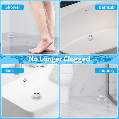 Shower Drain Hair Catcher, Bathtub Drain Cover Foldable Silicone Shower & Tub - Image 2