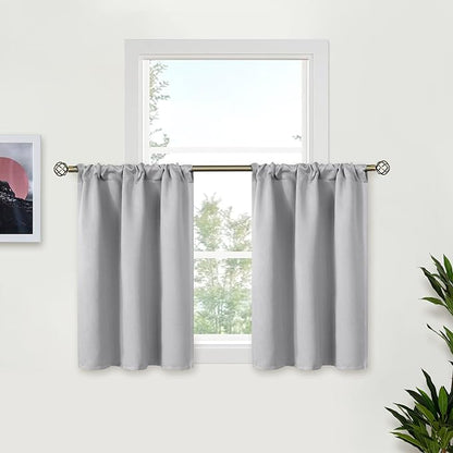 BGment Light Grey Blackout Curtains 30 Inches Long by BGment