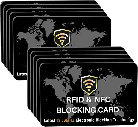 SaiTech IT 10 Pack RFID Blocking Card NFC Contactless Debit/Credit Card ATM Passport Protector ideal for Men & women slim with World map design perfectly fit in wallet(Black), White