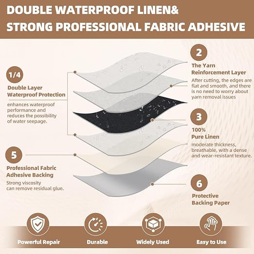 Fabric Repair Patch, 17X158 Inch Fabric Large Repair Tape, Self-Adhesive Patches - Image 7