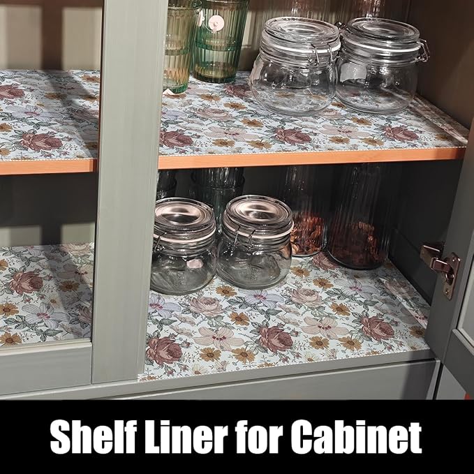 Floral Drawer Shelf Liners, 16IN x 10FT Non Adhesive and Strong Non-Slip - Image 6