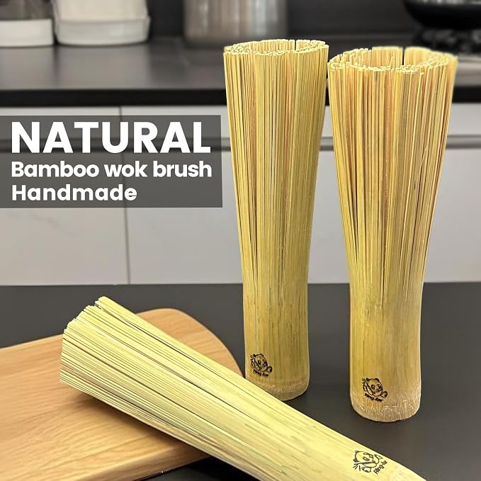 Bamboo Wok Brush 2 Pack – Handmade Natural Scrubbers - Image 6