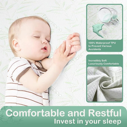 California King Mattress Protector Waterproof Mattress Pad Washable Bamboo - Image 3