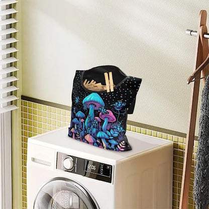 Blue Mushroom Adjustable Door-Hanging Laundry Clothespin Bag Clothespin Storage - Image 3