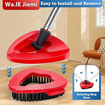 2 Pcs Mop Scrub Brush Head and 1 Mop Base Part Part Replacement Compatible - Image 7
