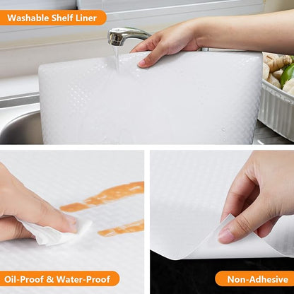 White Shelf Liner Kitchen Cabinet Liners Refrigerator Liners Waterproof & - Image 4