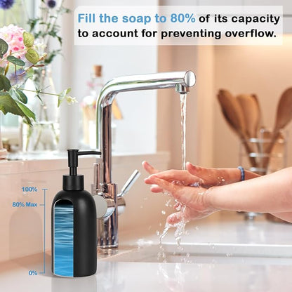 Natheeph 14OZ Ceramic Soap Dispenser Ceramic Soap Pump Dispenser Can Fill Liquid - Image 3