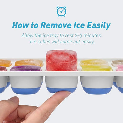 ChefAide Ice Cube Tray with Lid, 4 Packs 56 Cubes Durable Stackable Ice Cube - Image 2