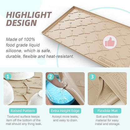 SIKADEER Under Sink Mat Waterproof 34" x 19", Silicone Mat Kitchen Drawer Shelf - Image 4