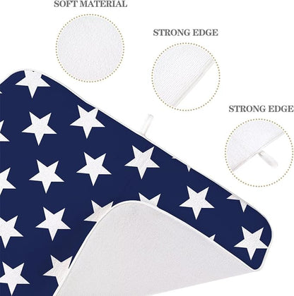 4th of July Dish Drying Mat 18 x 24 inch Independence Day Blue Stars Decorative - Image 3