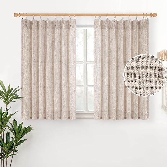 YoungsTex Cafe Linen Curtains 36 Inch Length by YoungsTex