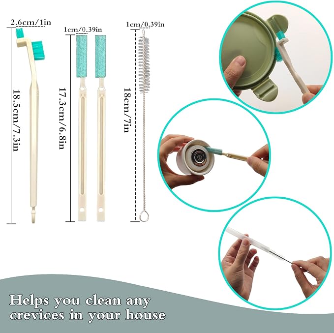18 Pcs Small Household Cleaning Brushes by ELEMGULY, Deep Detail Crevice Brush - Image 2