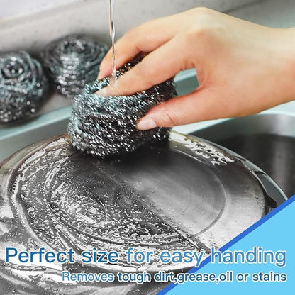 6pcs Stainless Steel Scrubber 2pcs Heavy Duty Scrub Sponges 1pcs Dish Clean - Image 4