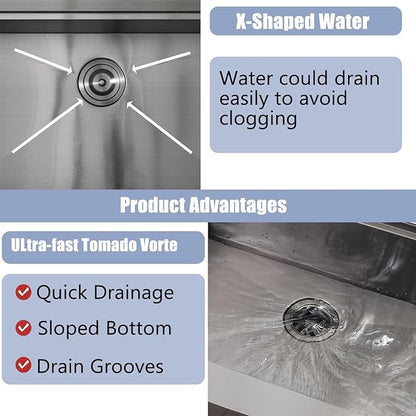 Black Farmhouse Sink 33 Inch - COMLLEN 33x22 Apron Front Farmhouse Kitchen Sinks 16 Gauge Stainless Steel Undermount Ledge Workstation Deep Single Bowl Luxury Rustic Farm Sinks with All Accessories