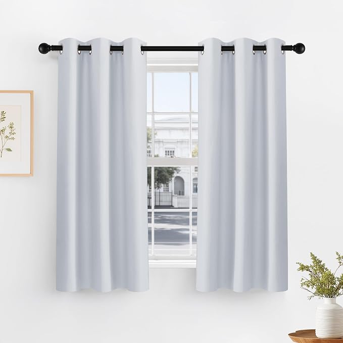 PONY DANCE Black Out Curtains for Bedroom 54 inch Length 2 Panels Set, Thermal by PONYDANCE