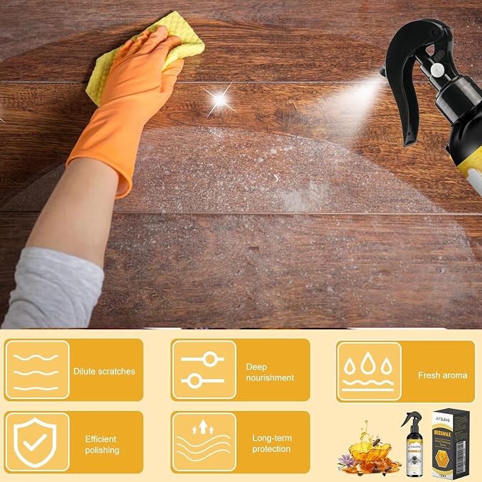 2Pcs Natural Beeswax Care Spray & Restorer, 2025 New Bees Wax Furniture Polish - Image 3
