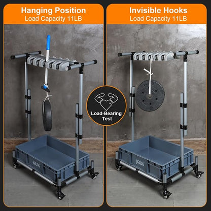 Freestanding Mobile Cleaning Tool Storage Rack, Mop and Broom Holder - Image 6