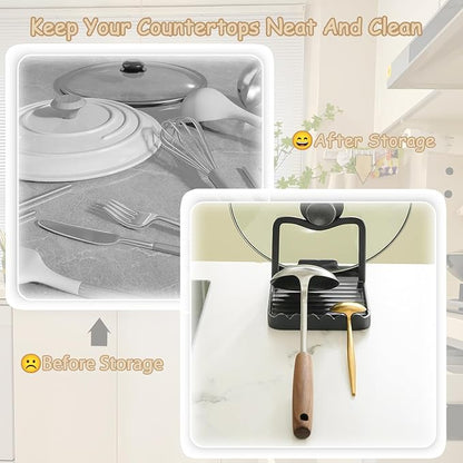 Spoon Rest with Lid Holder, Stainless Steel Lid Holder While Cooking & - Image 6