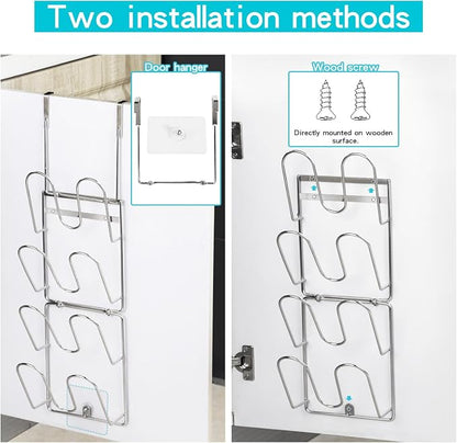 YQh The-Cabinet Pot Lid Organizer, Door Mounted Pot cover rack, Pot Lid Storage - Image 4