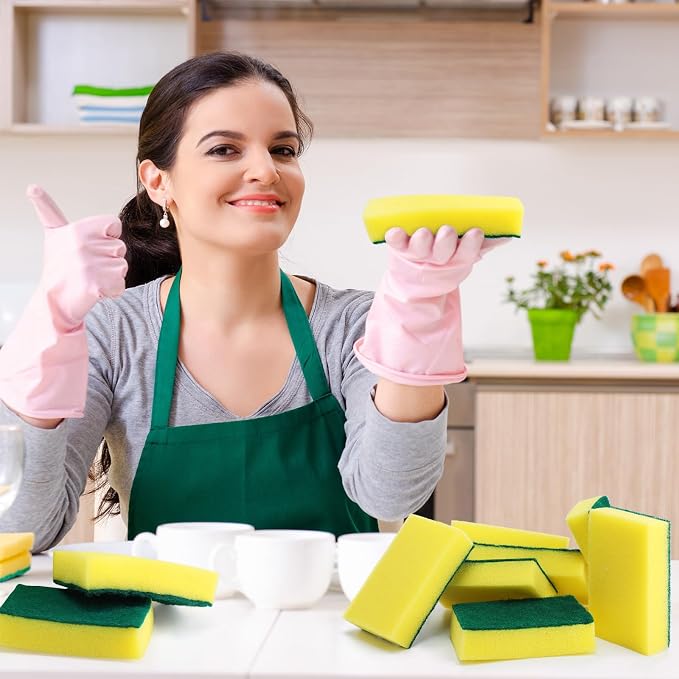 Tanlade 1000 Pcs Individually Wrapped Sponge Dishwashing Sponge Bulk Non - Image 6