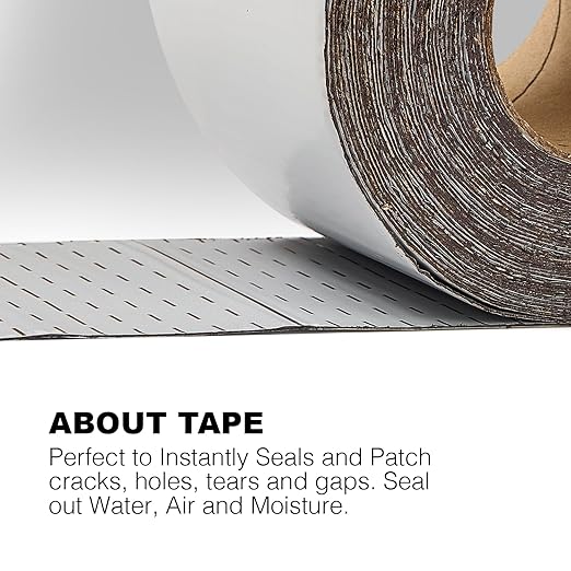 White RV Roof Sealant Tape, 2" x 25' Waterproof Repair Seal Tape – Extra Thick, UV-Resistant, Weatherproof Patch for Permanent Leak Sealing on RVs, Trailers, and Mobile Homes