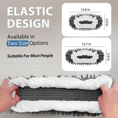 8 Pcs Mop Slippers Socks Floor Cleaning, Microfiber Shoe Covers dust Washable - Image 5
