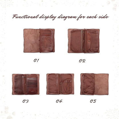 Genuine Leather Nomad Organizer Travel Wallet | Women's Wallet Clutch Passport Holder